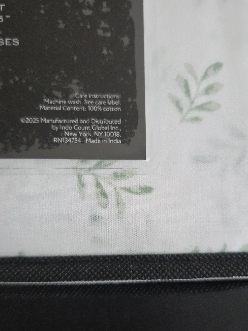 Wamsutta Dream Zone KING Cotton Percale 6 piece Sheet Set Green Leaf on white